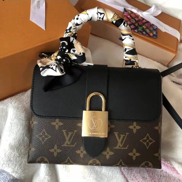 LV Black Classic Vintage Flower Lock Handheld Shoulder Bag - Image 7